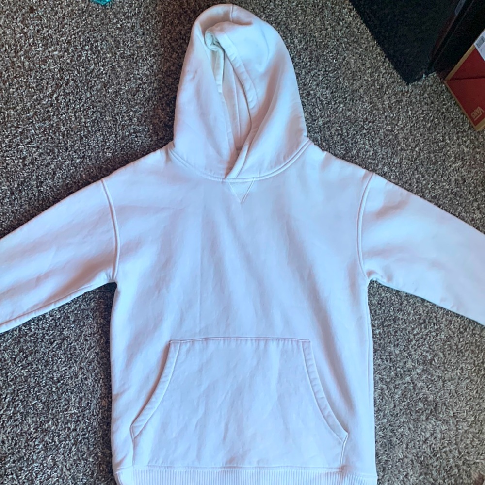 All white Zara hoodie no design